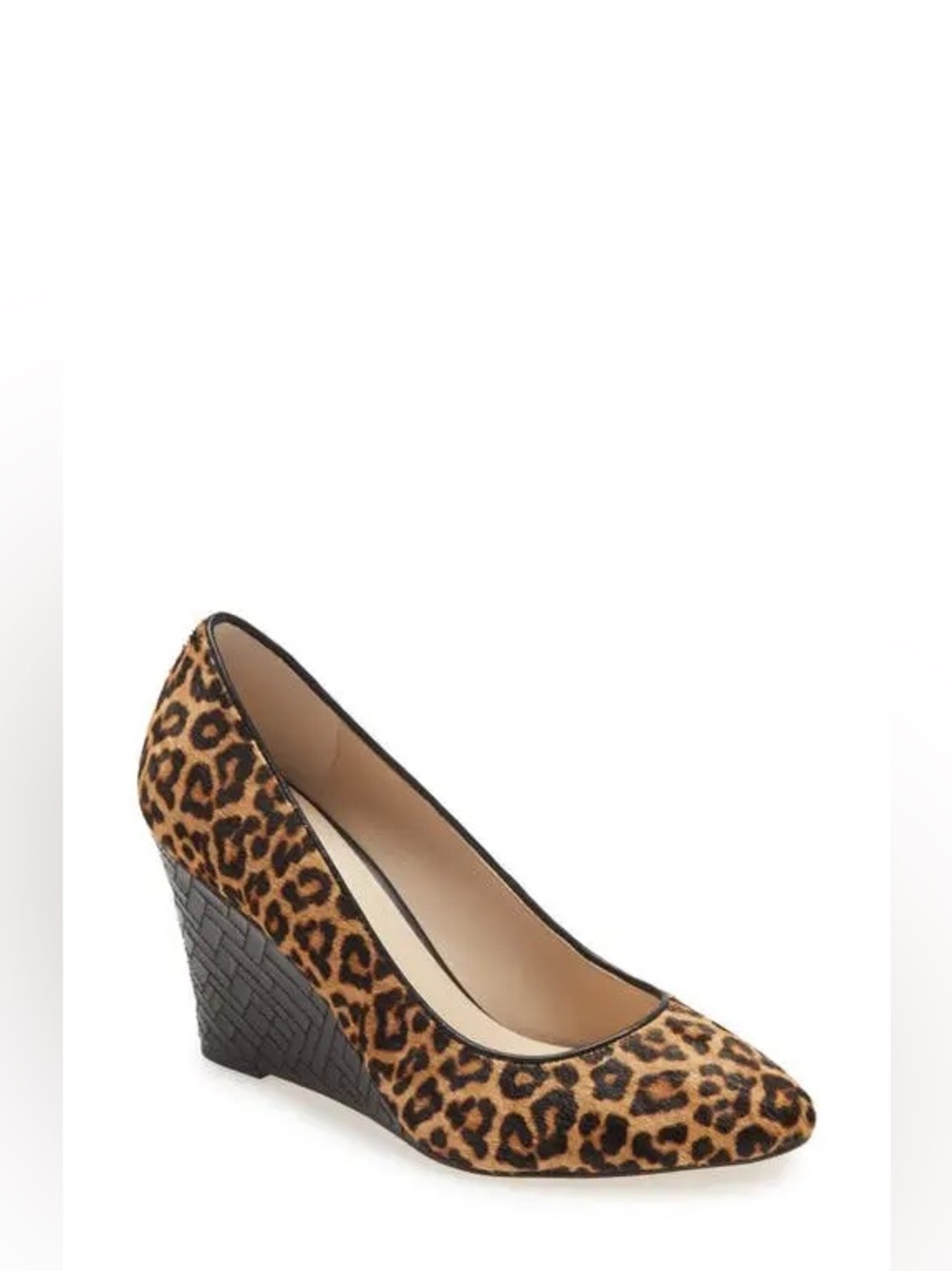 Cole Haan Leopard Print Wedge Pump in Brown and Black